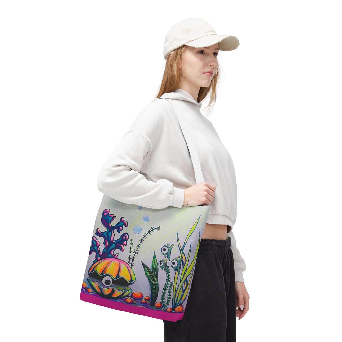 Premium Cyclops Clam Tote Bag, Original Artist Design, Reusable Shopping Tote,  Eco-Friendly