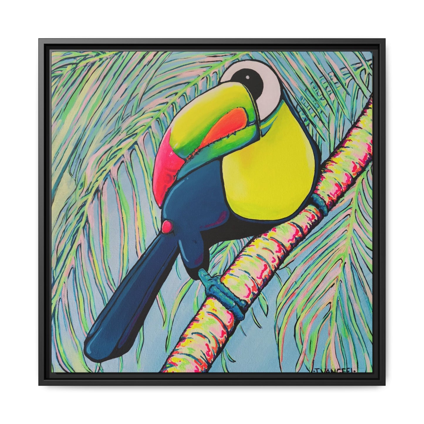 Framed Cyclops Toucan Canvas Print