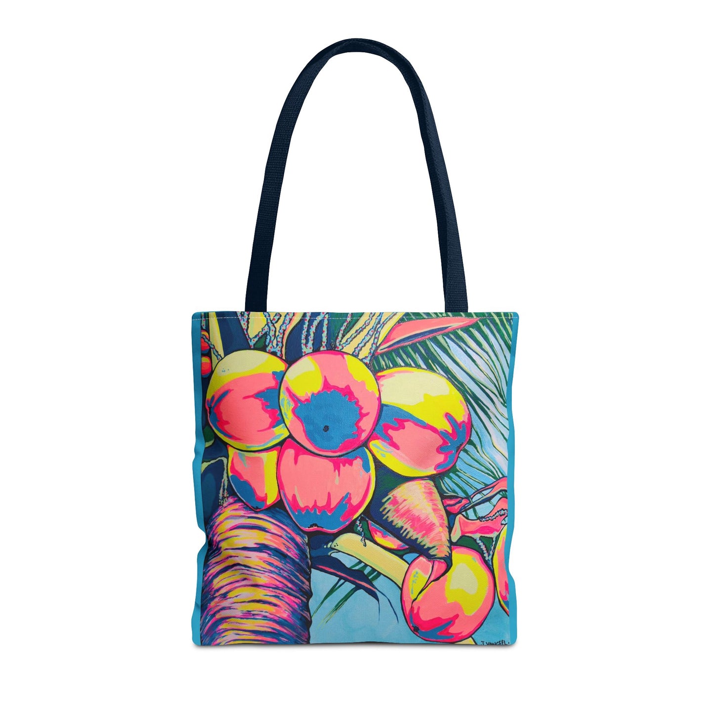 Premium Neon Coconuts Tote Bag, Original Artist Design, Reusable Shopping Tote, Eco-Friendly