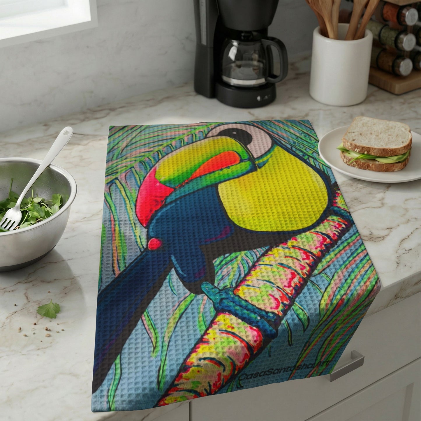 Cyclops Toucan Waffle Weave Kitchen Hand Towel