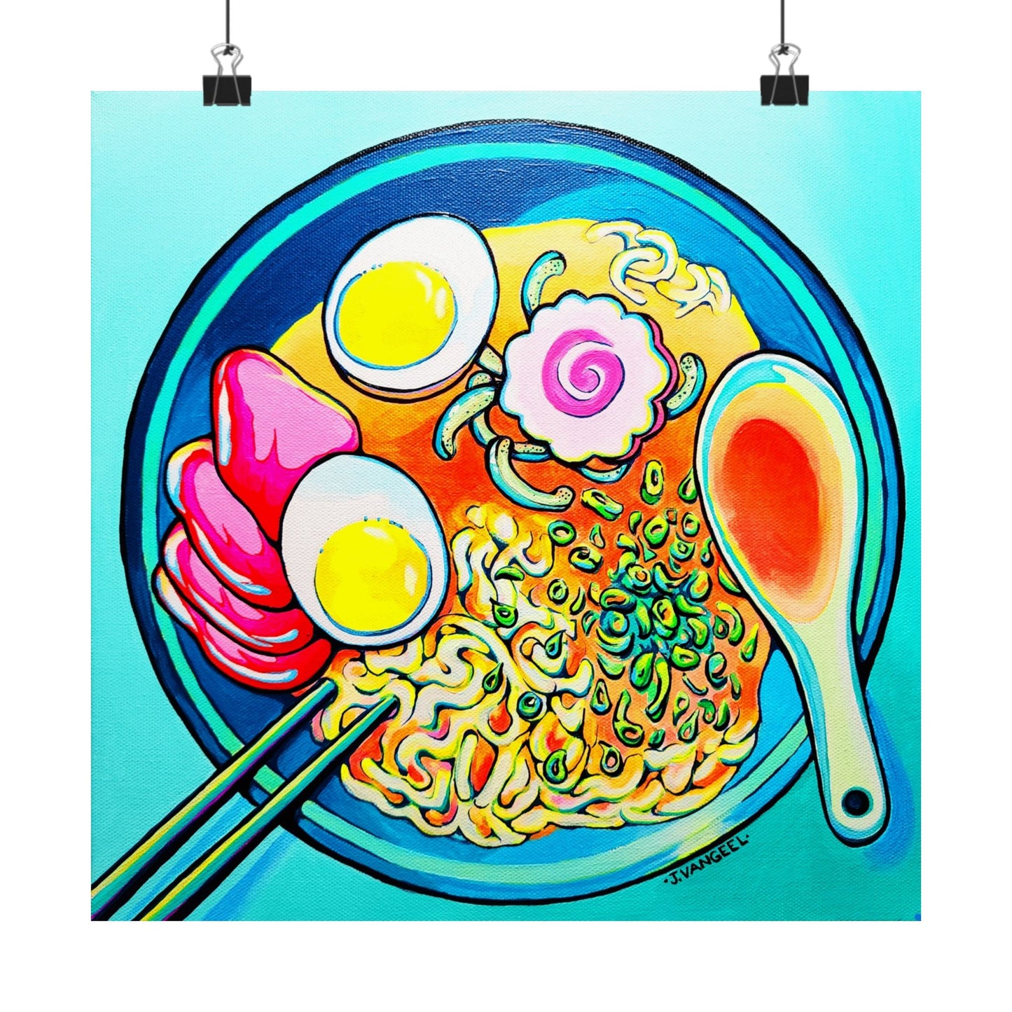 Neon Ramen Giclée Art Poster