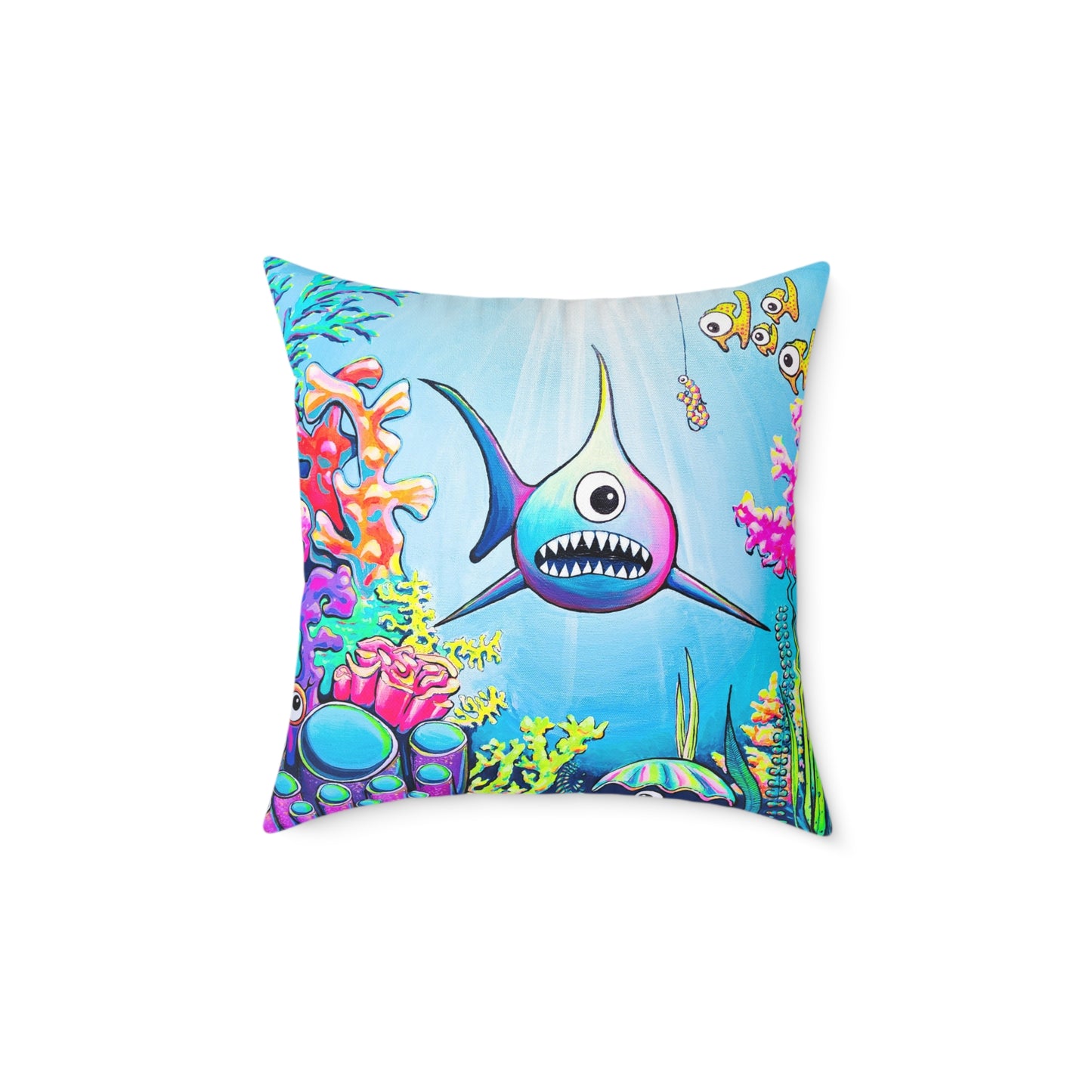 Cyclops Shark Art Canvas Decorative Pillow