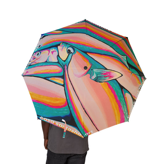 Neon Fish Tropical Umbrella - Foldable & Stylish Rain Gear