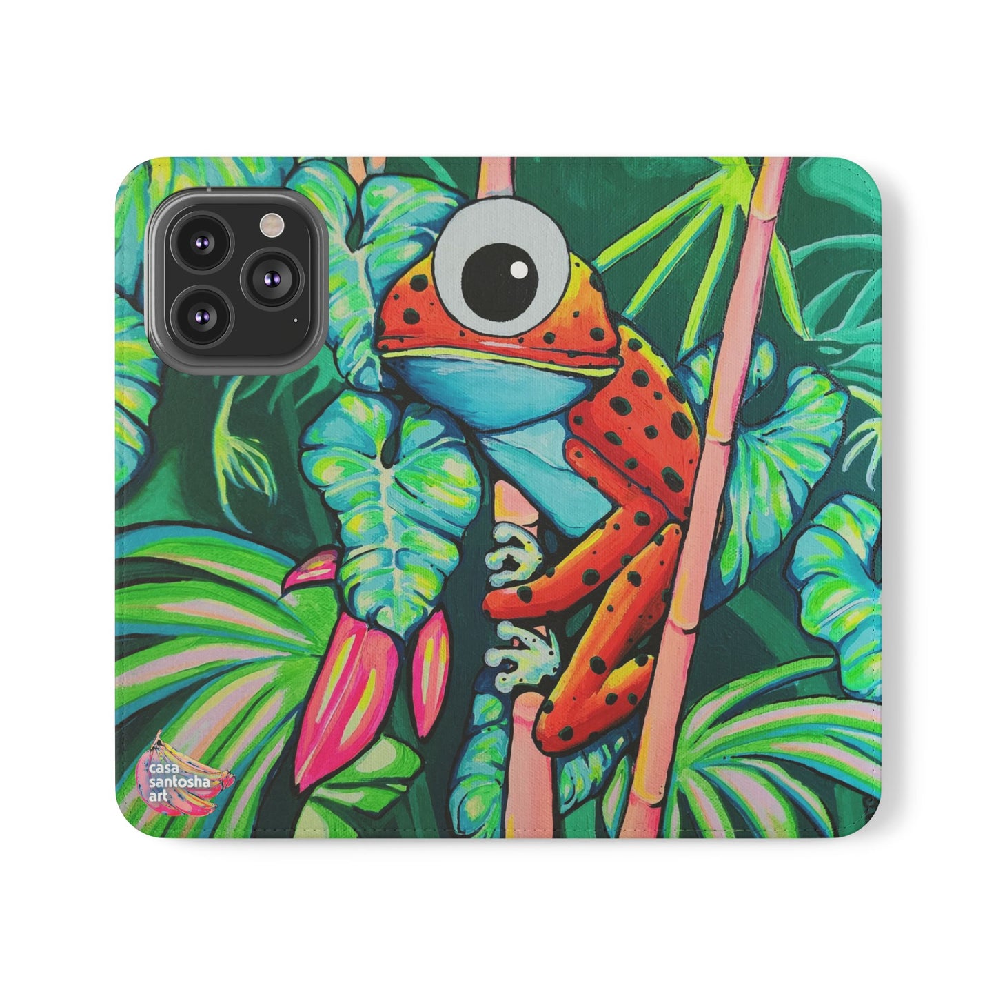 Cyclops Red Frog Flip Phone Case – Wallet Cover with Card Slots
