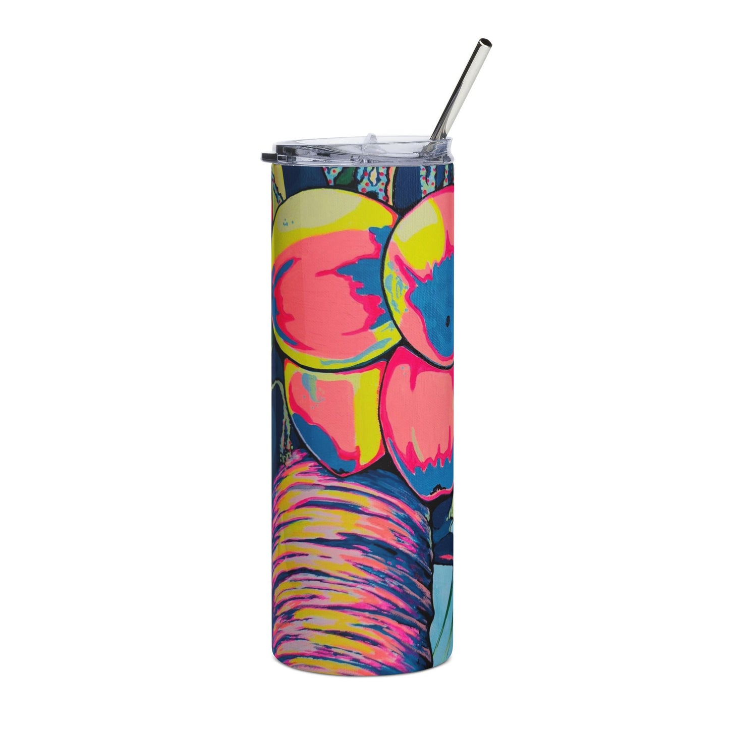 Neon Coconuts Stainless Steel Tumbler, 20oz | Fun Travel Mug, Eco-Friendly