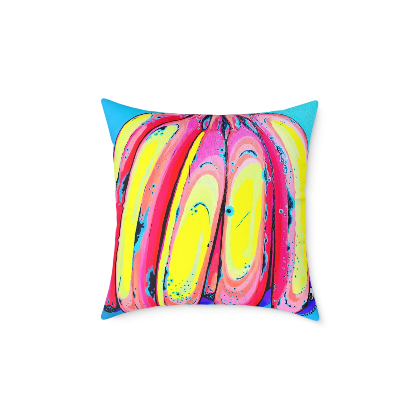 Neon Fat Bananas Art Canvas Decorative Pillow