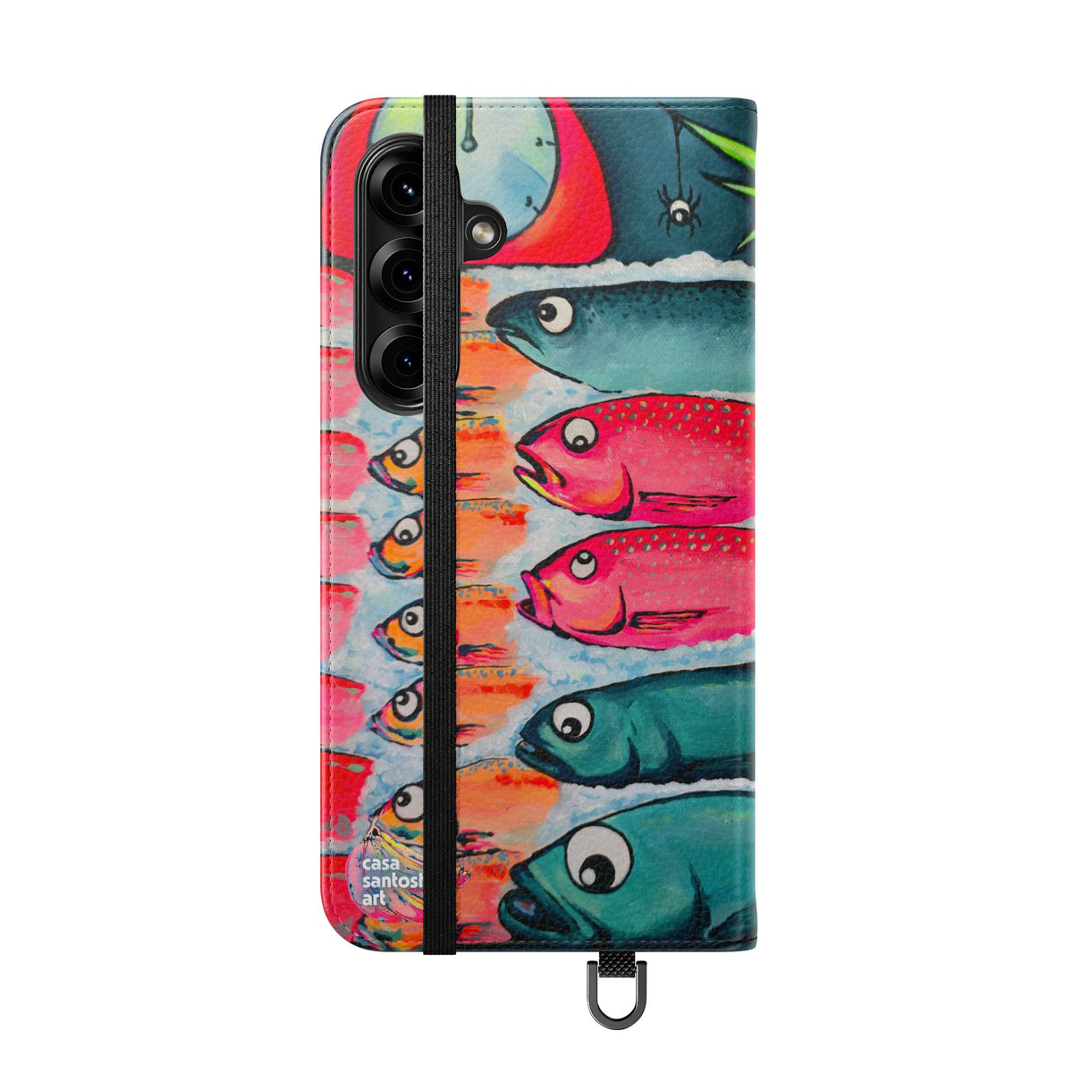 Neon Cabo Fish Market Flip Phone Case – Wallet Cover with Card Slots