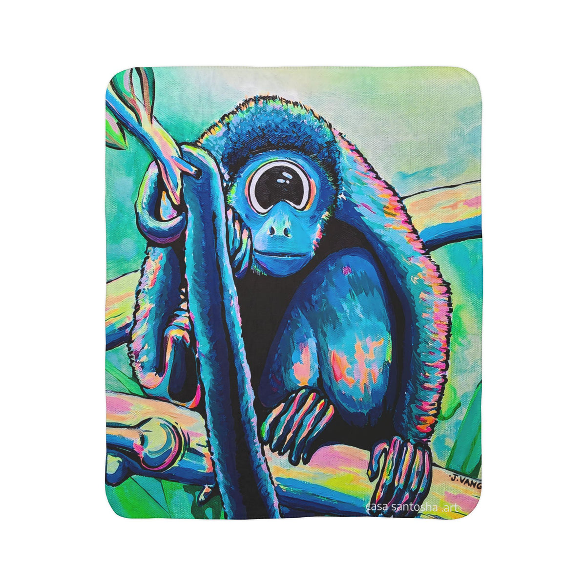 Cyclops Monkey Fleece Sherpa Blanket