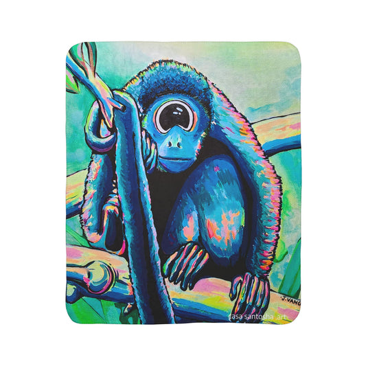 Cyclops Monkey Fleece Sherpa Blanket