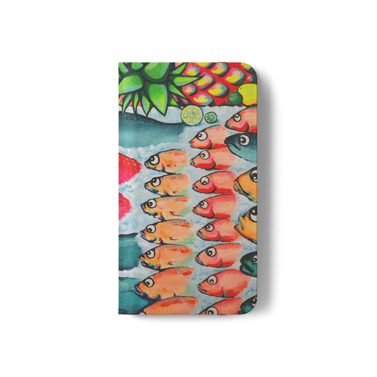 Neon Cabo Fish Market Flip Phone Case – Wallet Cover with Card Slots