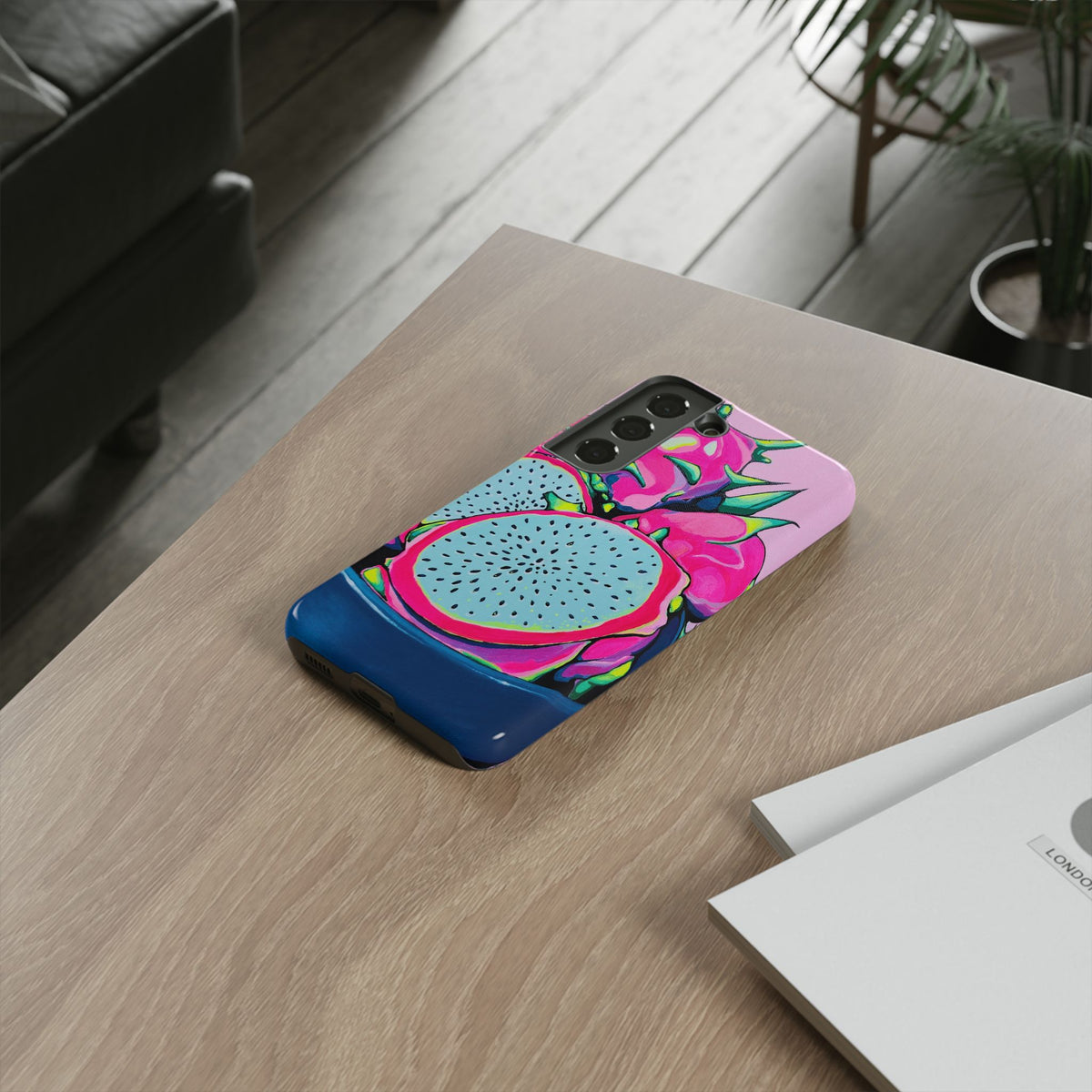 Coque de téléphone résistante Pitaya Rose Néon