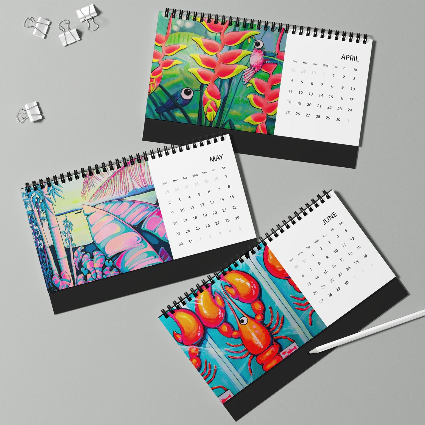 Vibrant Art Desktop Calendar 2027