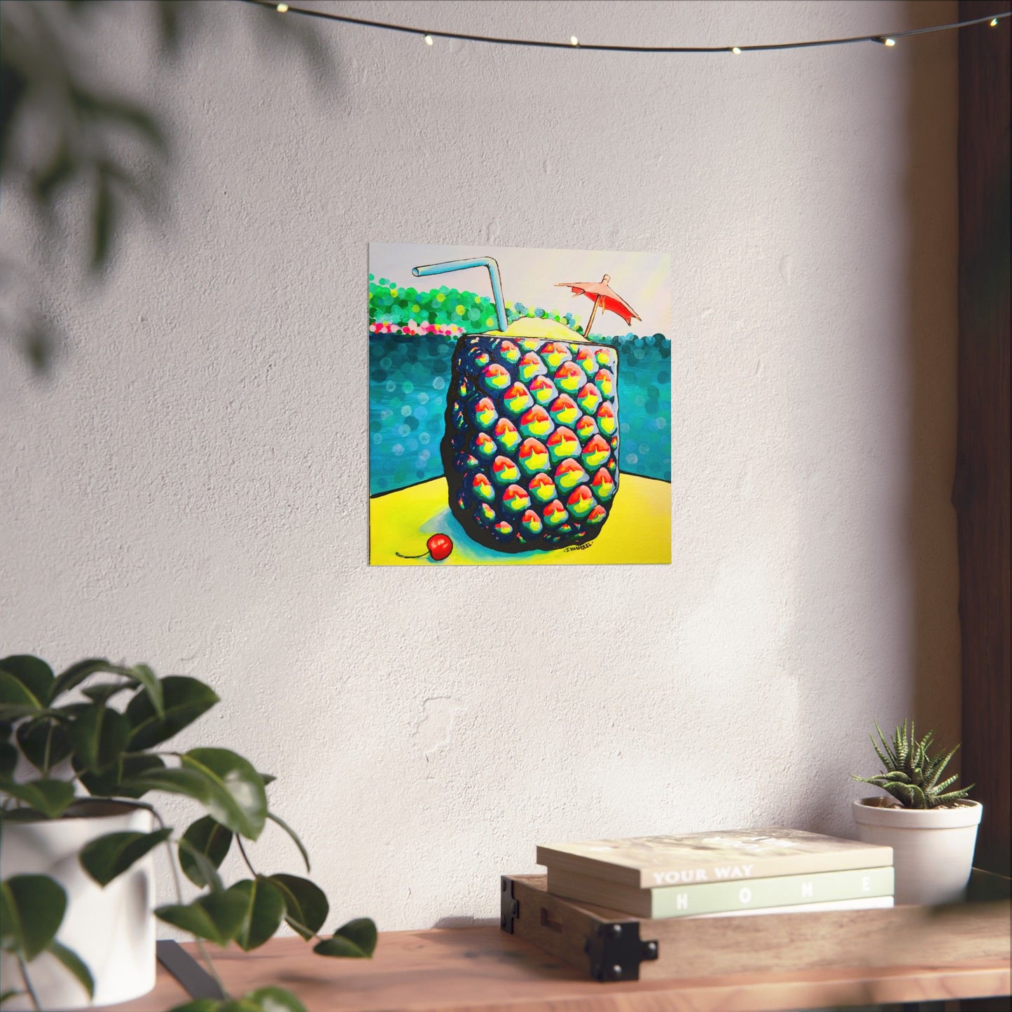Neon Piña Colada Giclée Art Poster