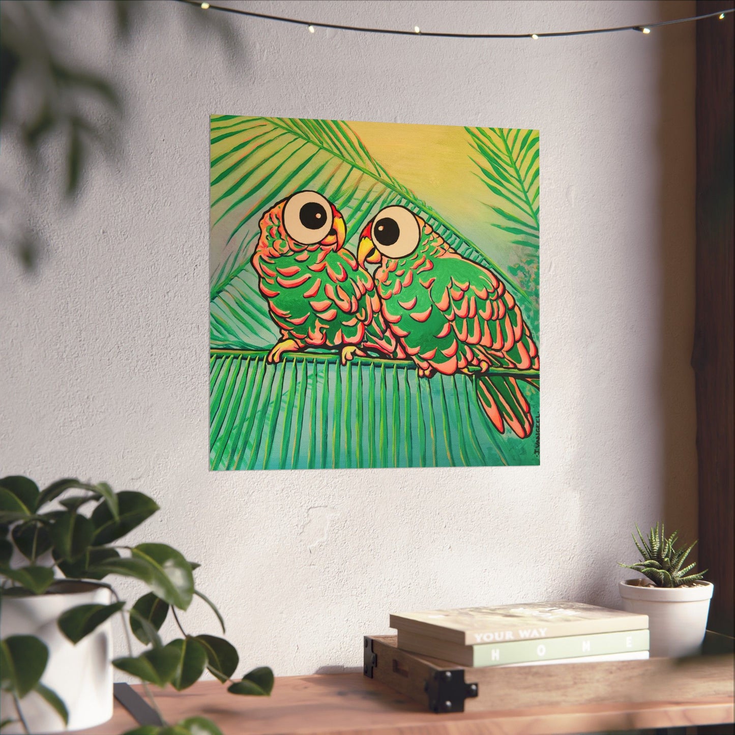 Chatty Cyclops Parrots Giclée Art Poster