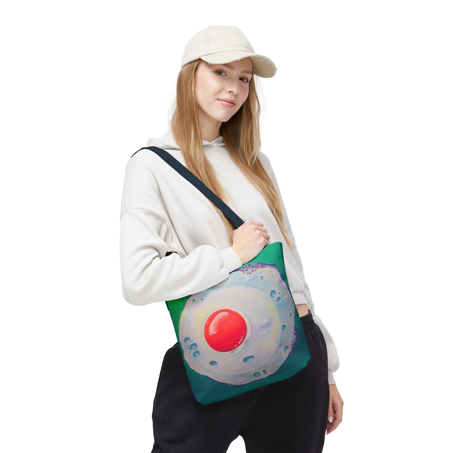 Premium Neon Fried Egg Tote Bag, Original Artist Design, Reusable Shopping Tote,  Eco-Friendly