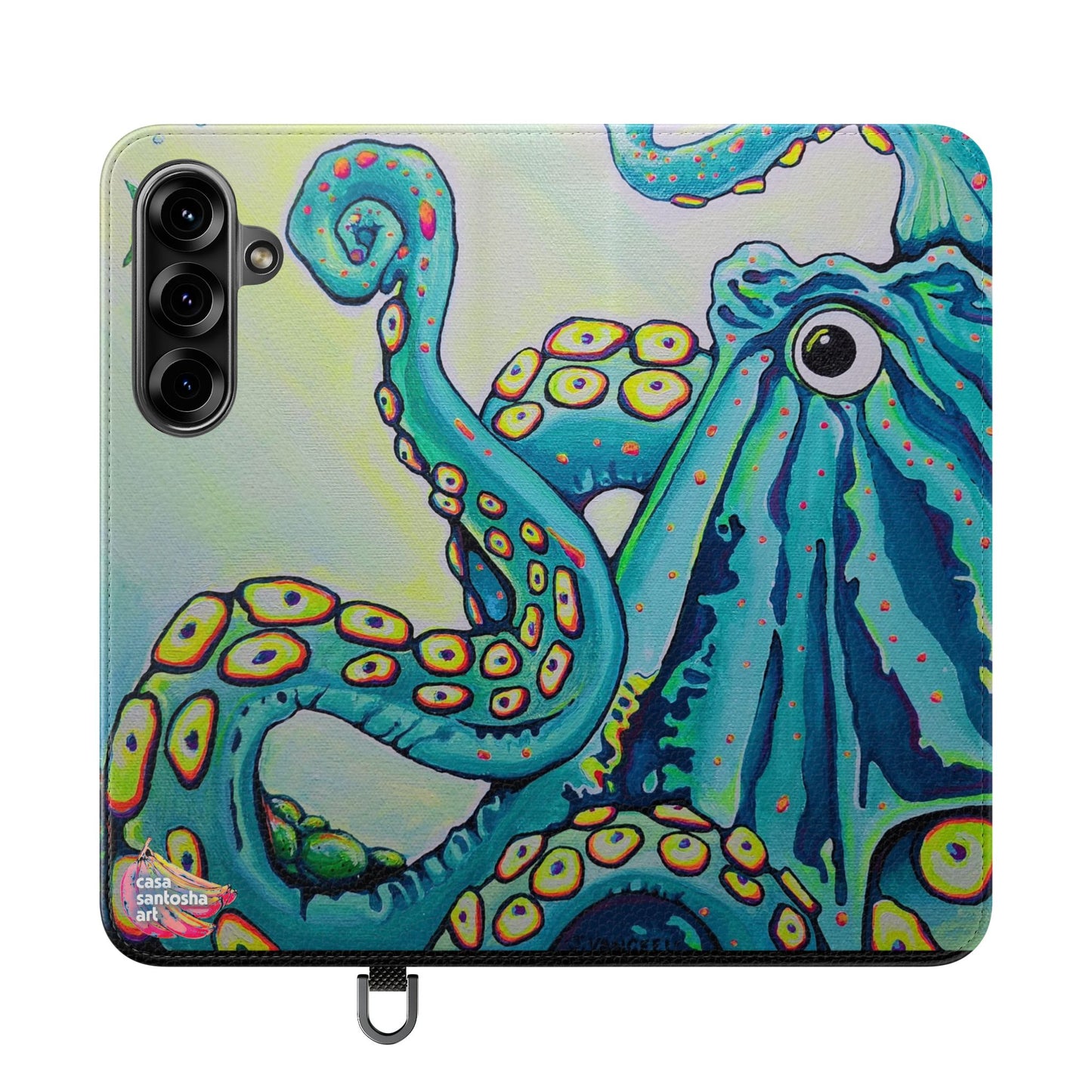 Cyclops Octopus Flip Phone Case – Wallet Cover with Card Slots