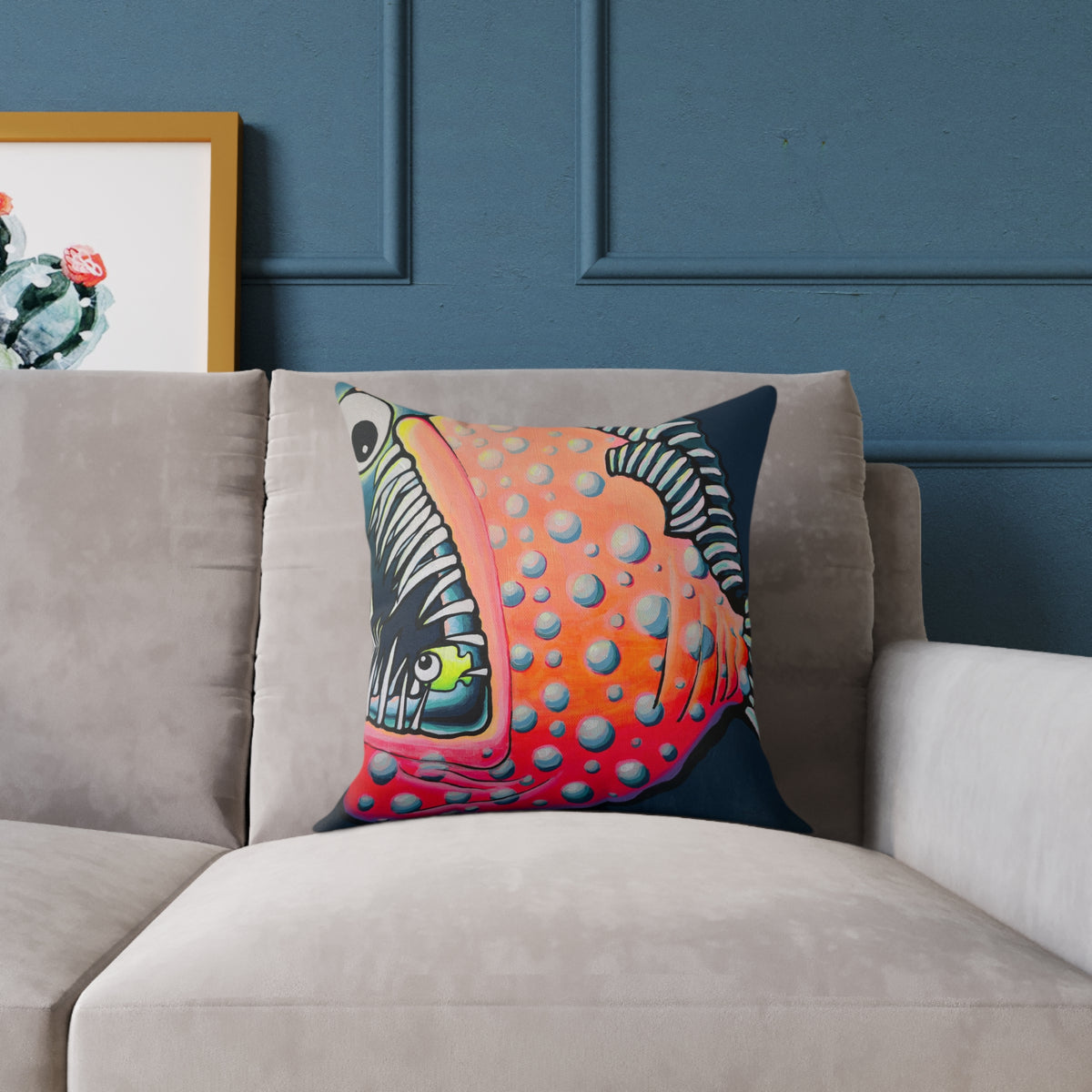 Cyclops Anglerfish Art Canvas Decorative Pillow