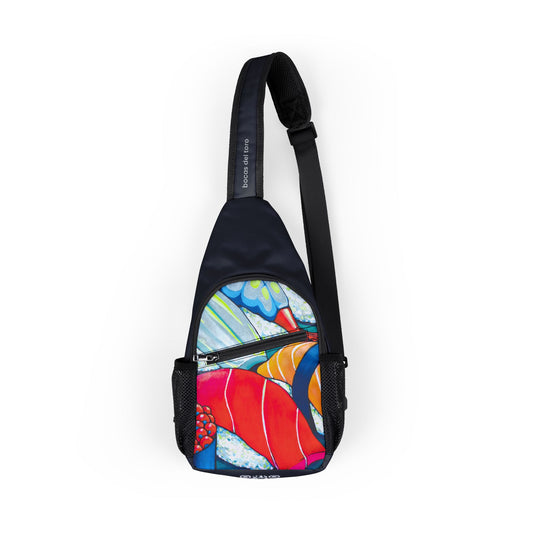 Neon Sushi Art Sling Bag - Travel or Everyday Chest Bag