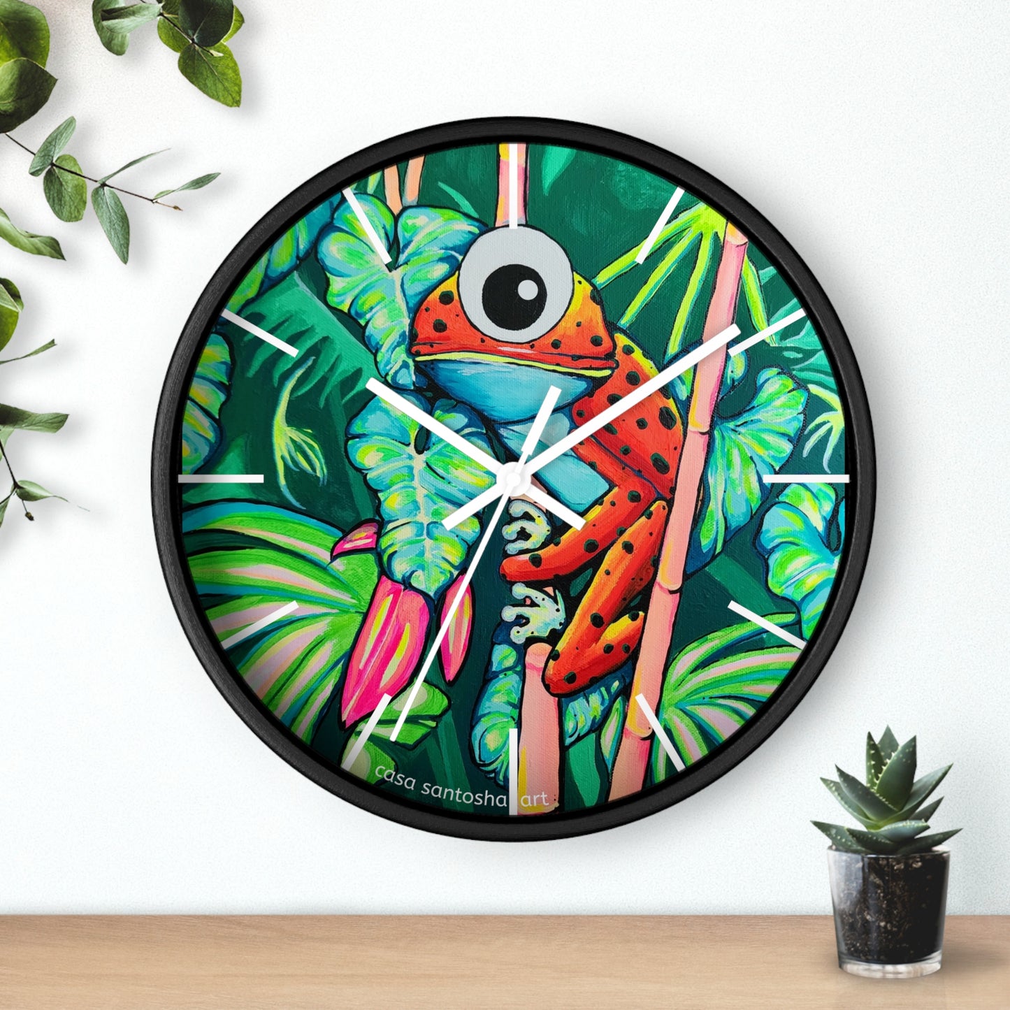 Cyclops Red Frog Pop Art Wall Clock