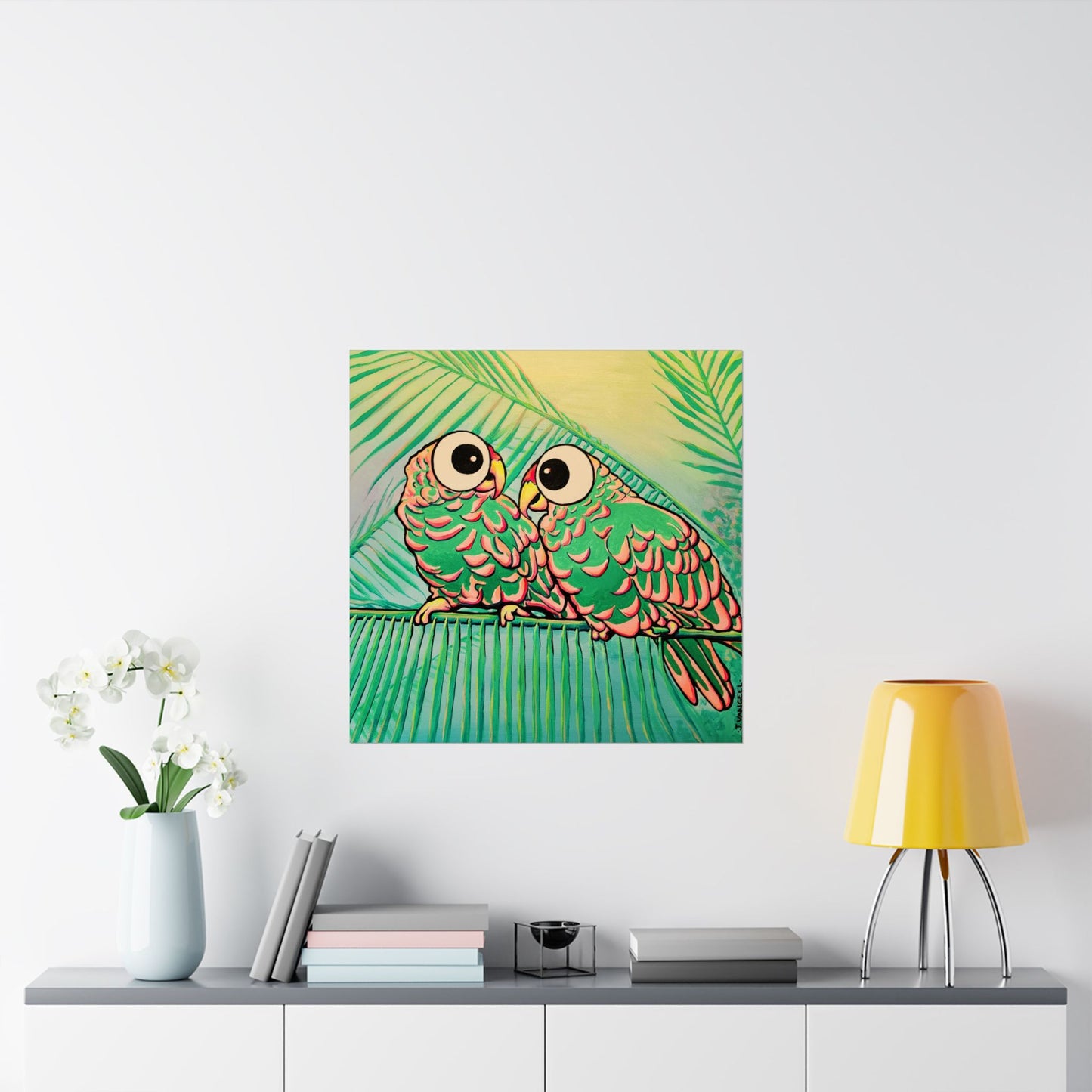 Chatty Cyclops Parrots Giclée Art Poster