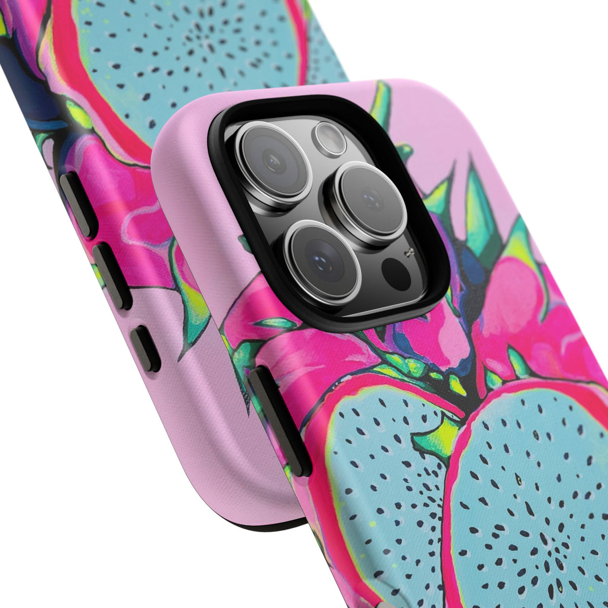 Coque de téléphone résistante Pitaya Rose Néon