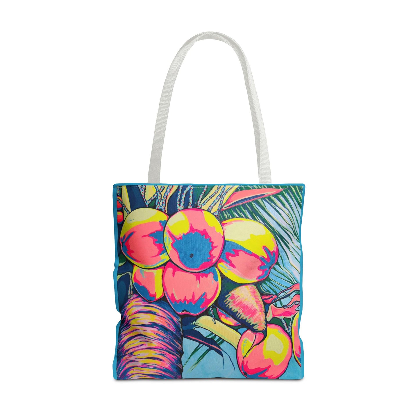 Premium Neon Coconuts Tote Bag, Original Artist Design, Reusable Shopping Tote, Eco-Friendly