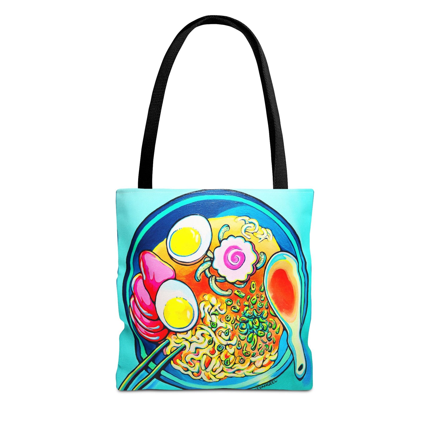 Premium Neon Ramen Tote Bag, Original Artist Design, Reusable Shopping Tote, Eco-Friendly
