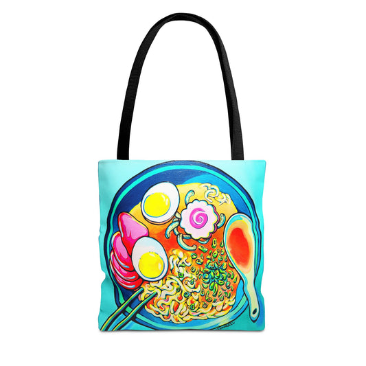 Premium Neon Ramen Tote Bag, Original Artist Design, Reusable Shopping Tote, Eco-Friendly