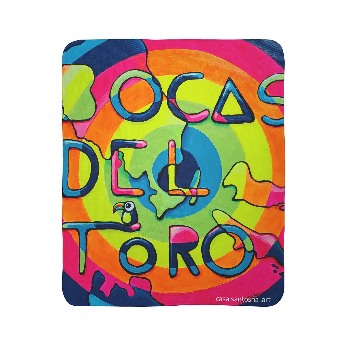 Bocas Del Toro Islands Fleece Sherpa Blanket