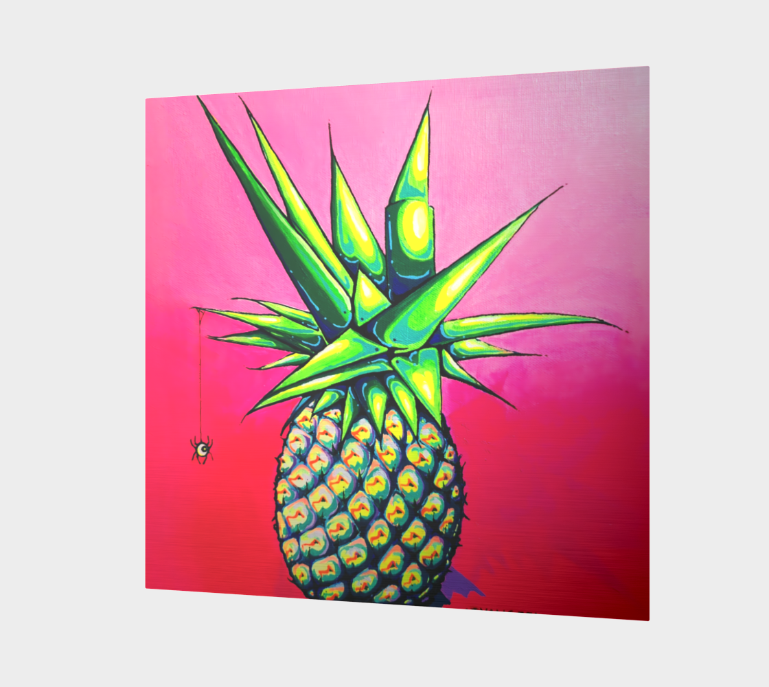 Neon Pineapple Aluminum Wall Art