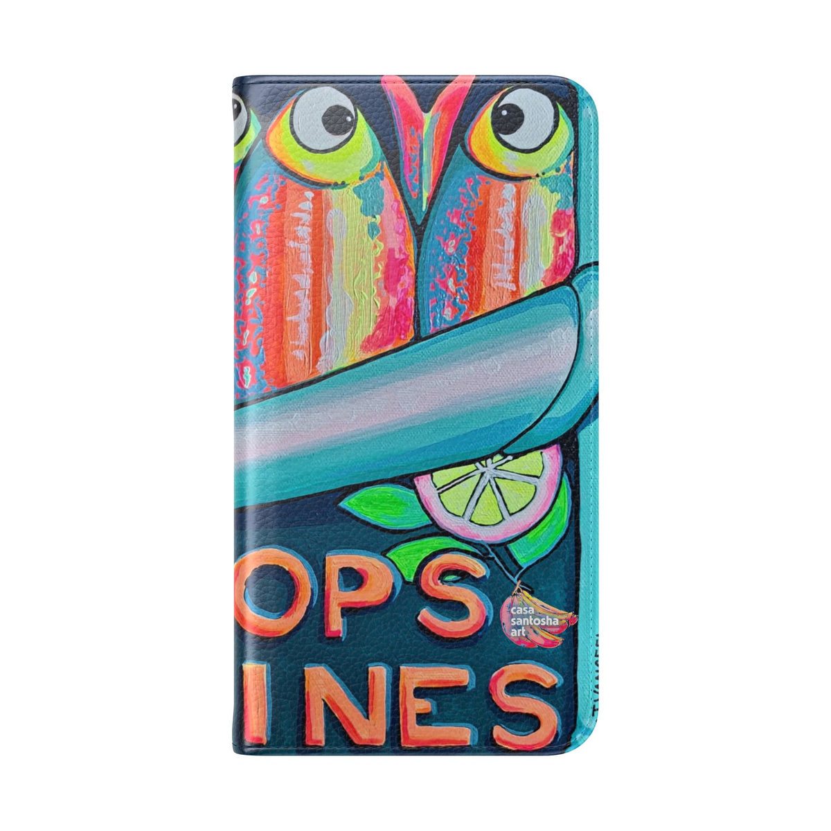 Neon Sardines Flip Phone Case – Wallet Cover with Card Slots