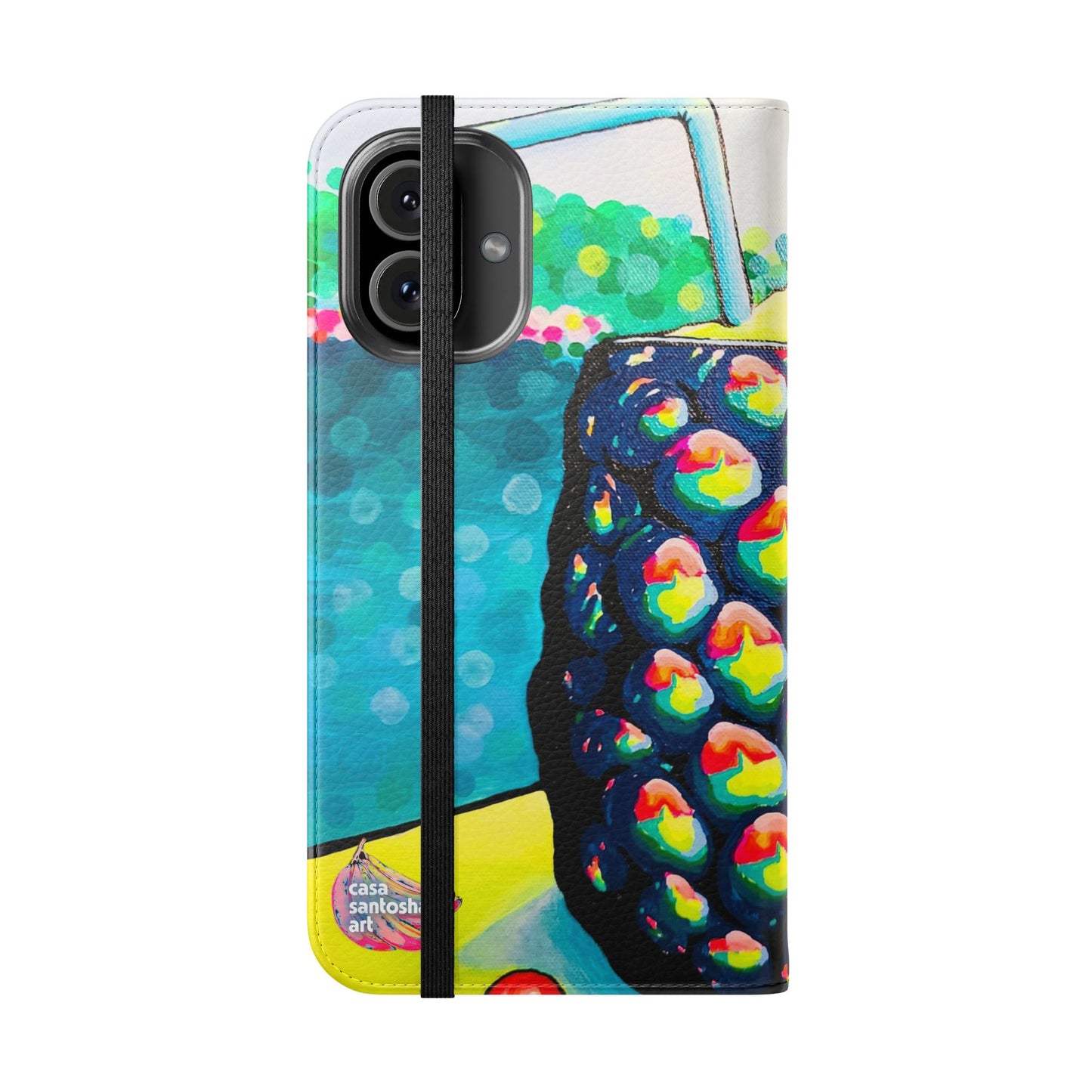 Neon Piña Colada Flip Phone Case – Wallet Cover with Card Slots