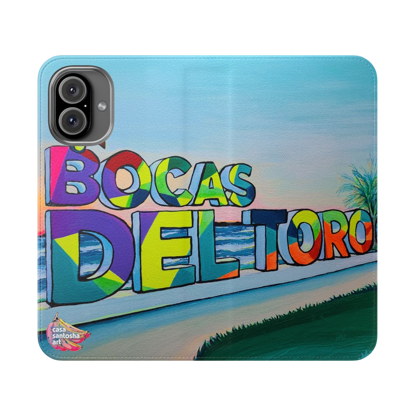 Bocas Del Toro Sign Flip Phone Case – Wallet Cover with Card Slots
