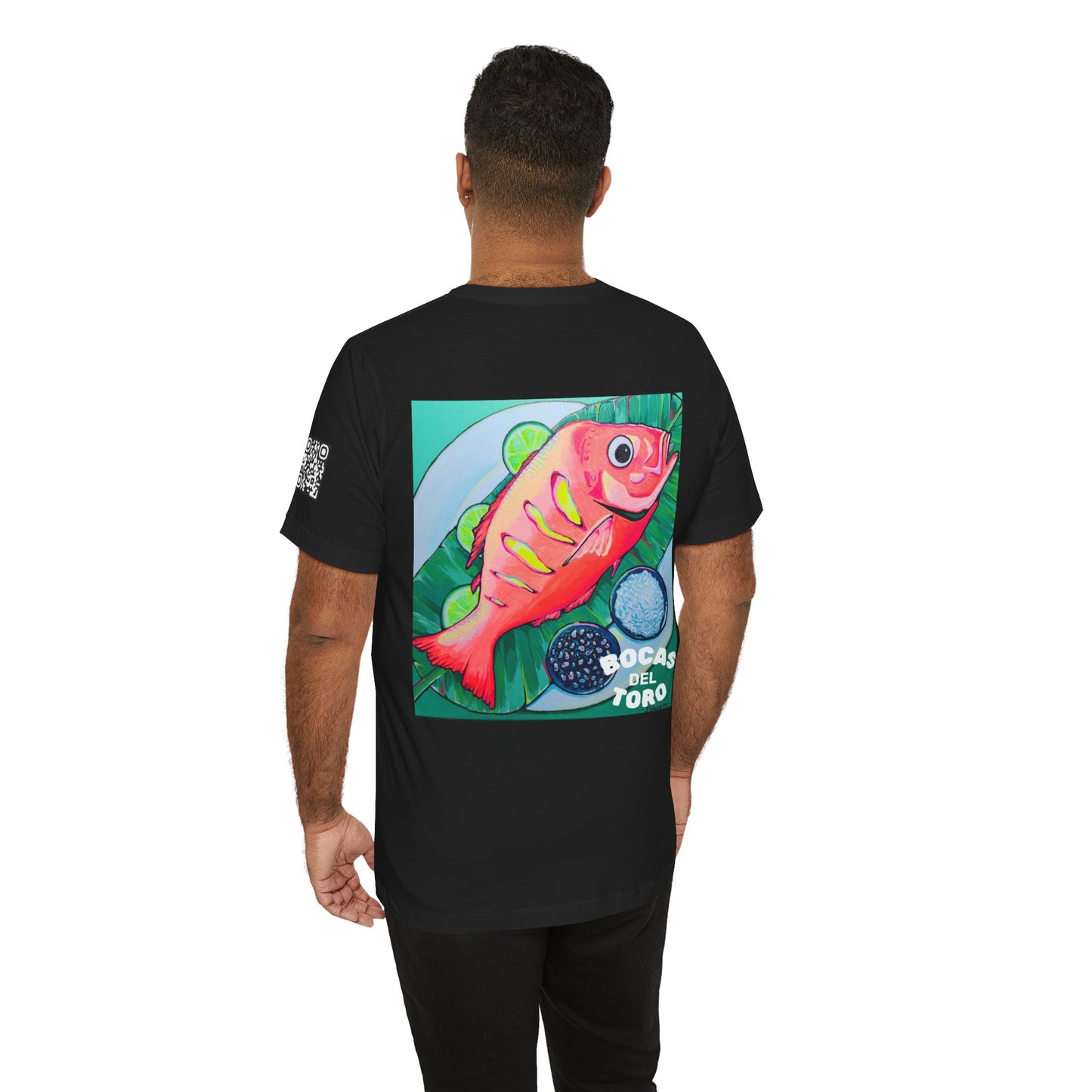 T-shirt unisexe néon à motif poisson frit