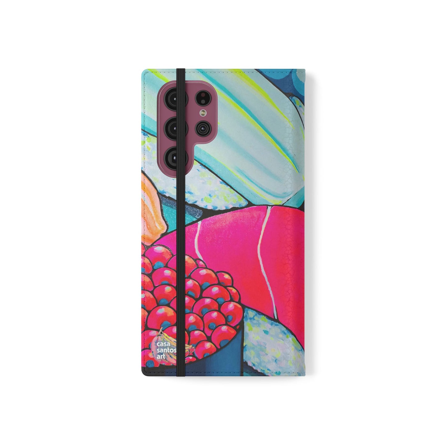 Étui portefeuille pour téléphone à clapet Neon Sushi avec porte-cartes