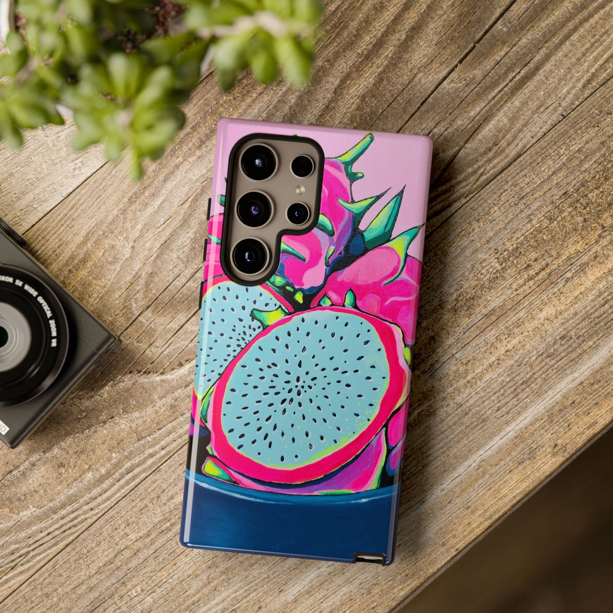 Coque de téléphone résistante Pitaya Rose Néon