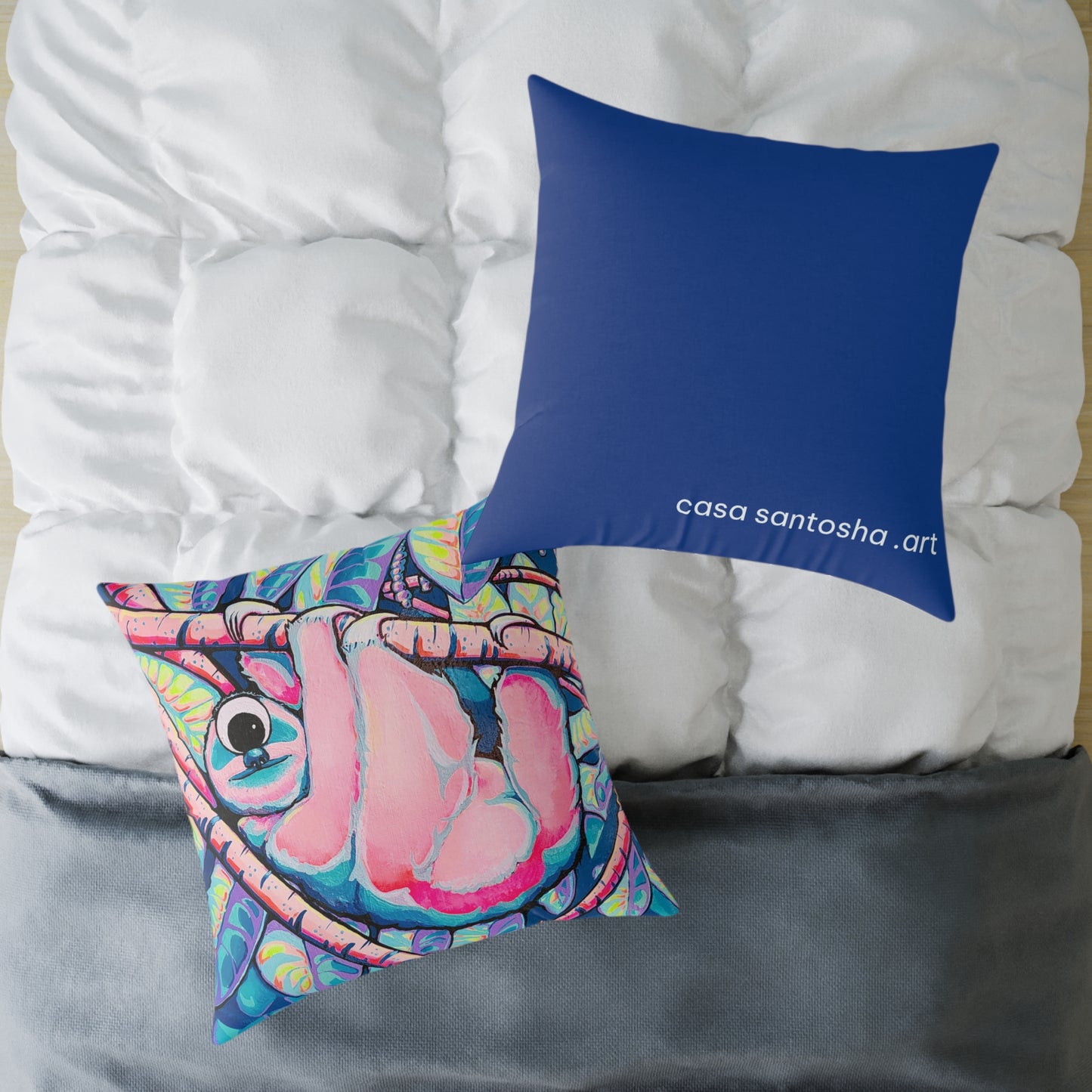 Cyclops Sloth Art Canvas Decorative Pillow