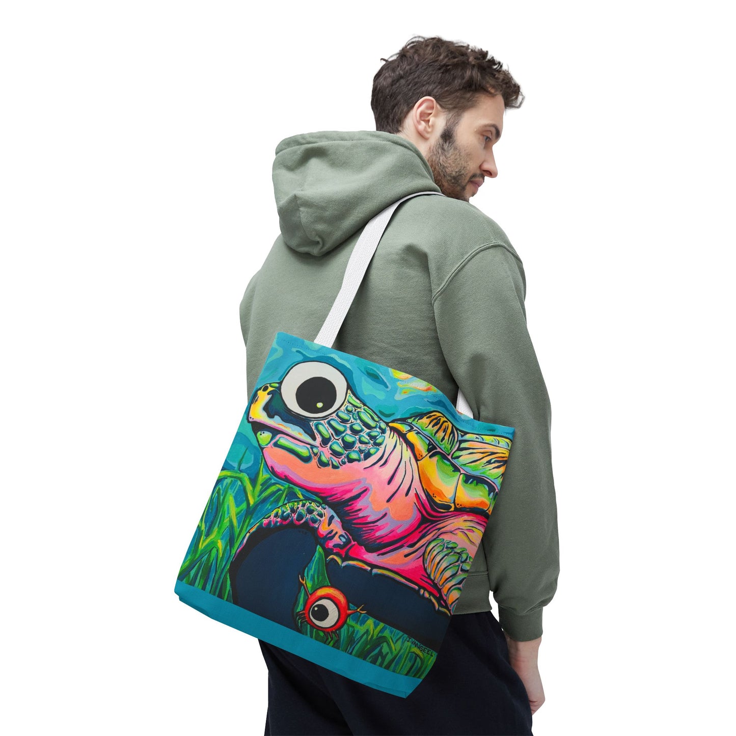 Premium Cyclops Turtle Tote Bag, Original Artist Design, Reusable Shopping Tote,  Eco-Friendly
