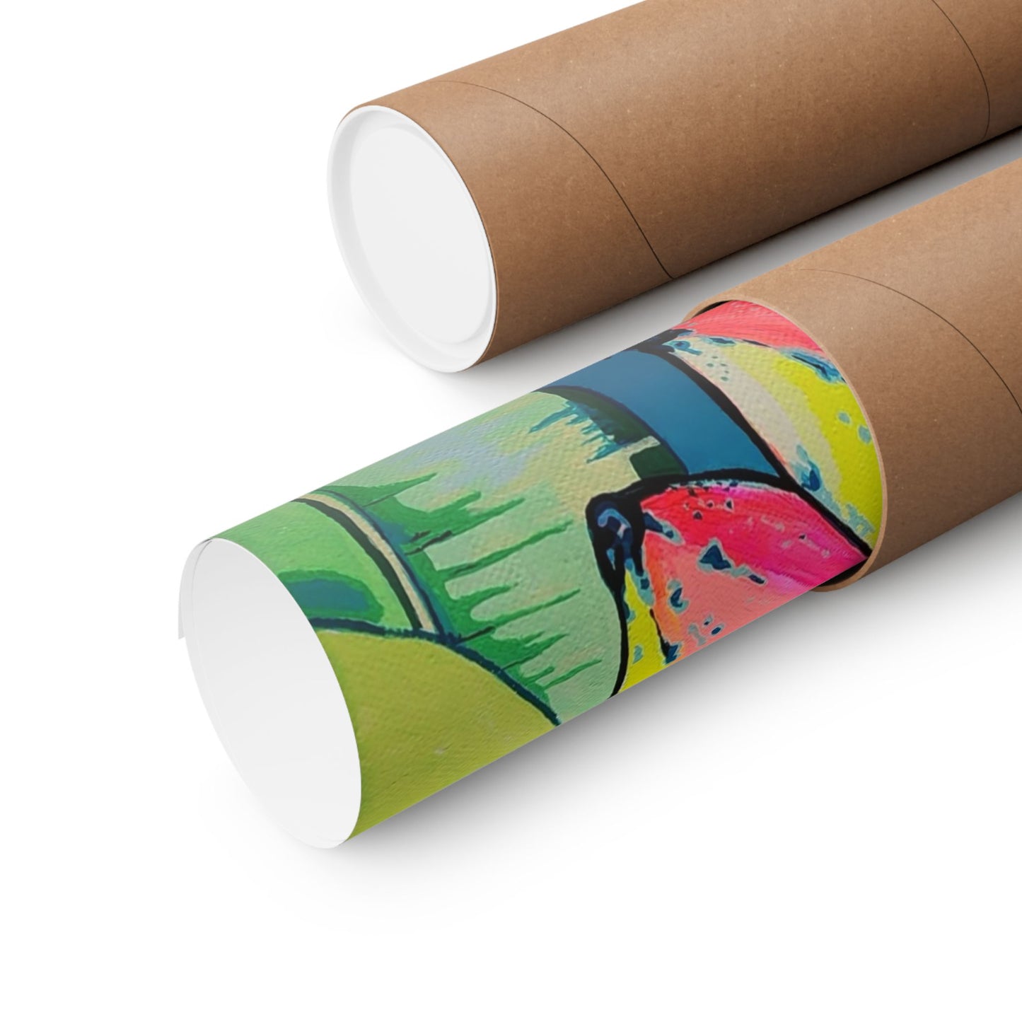 Neon Primitivo Bananas Giclée Art Poster