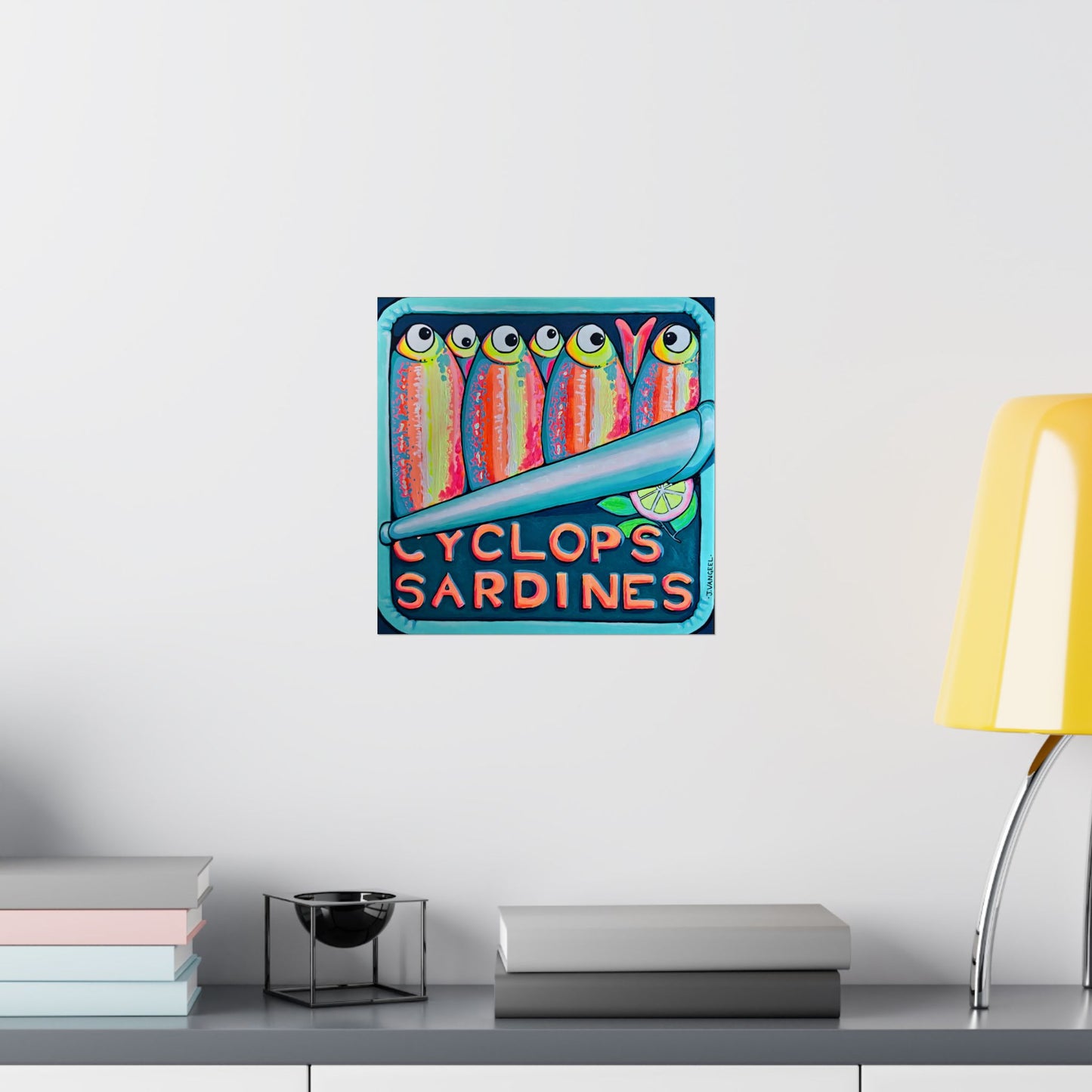 Neon Sardines Giclée Art Poster