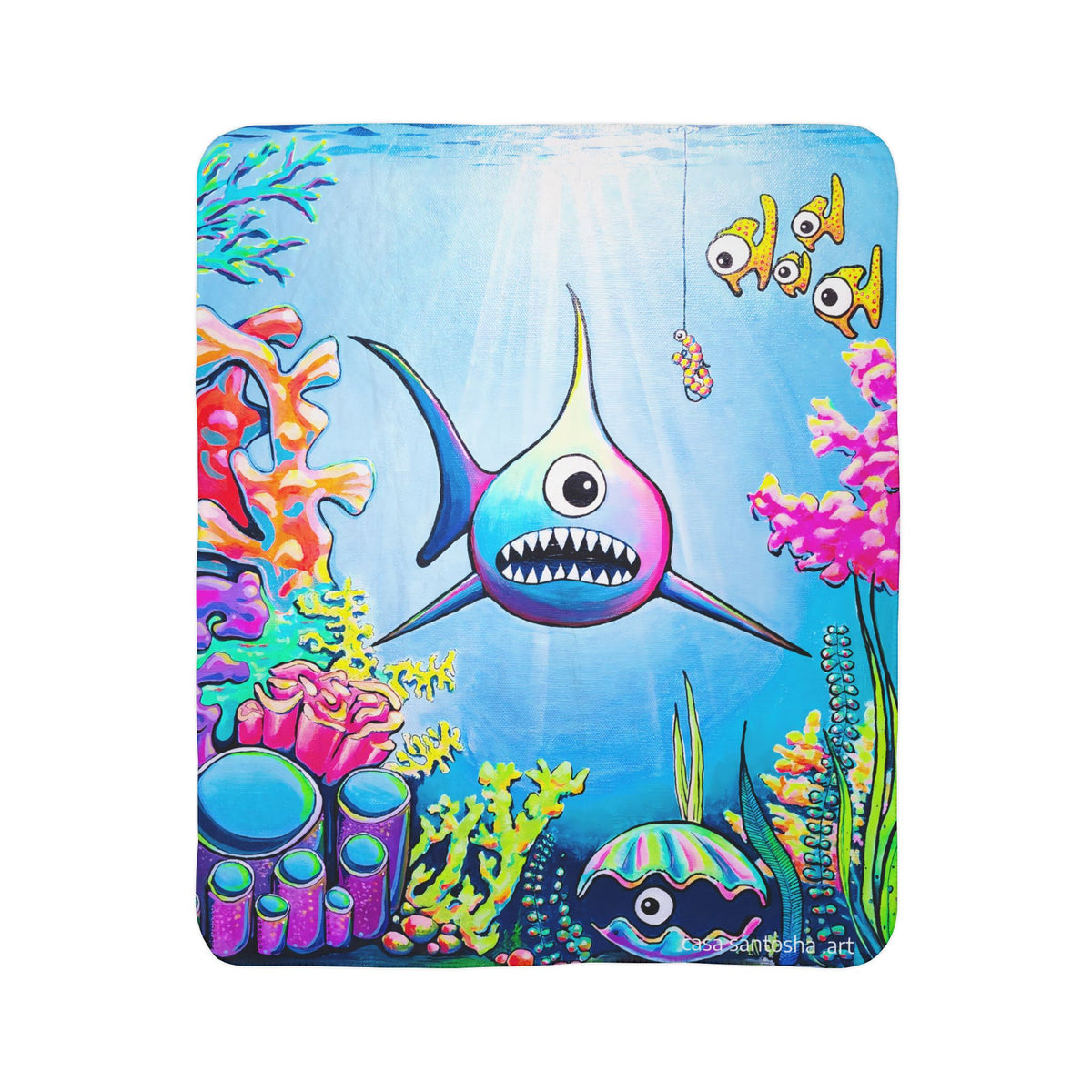 Cyclops Shark Fleece Sherpa Blanket