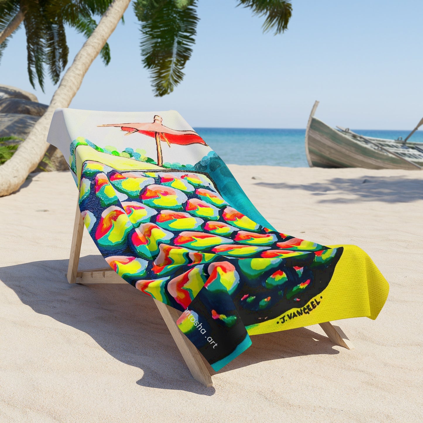 Neon Piña Colada Beach Towel for Summer Fun and Vacation Essentials