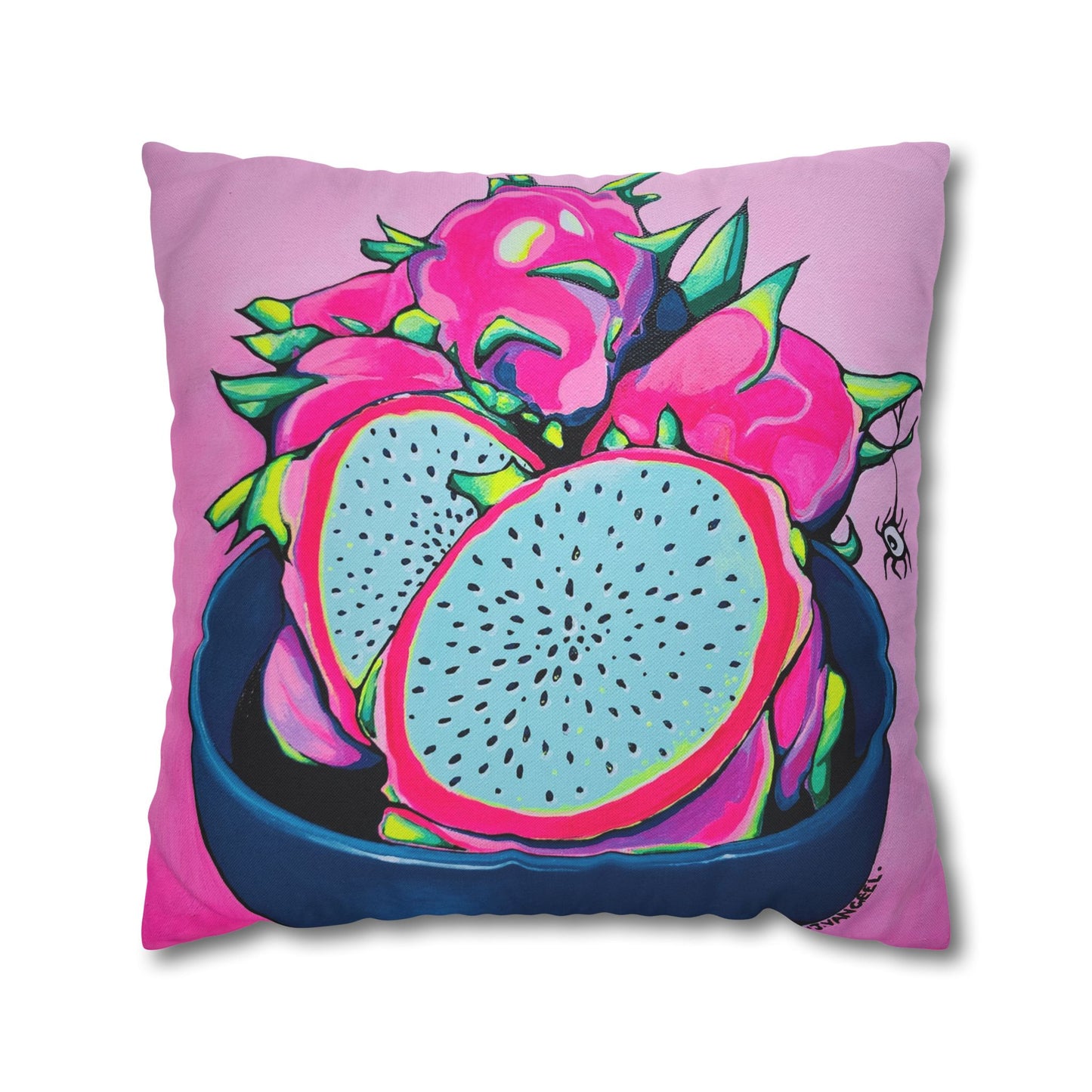 Neon Pink Dragon Fruit Pillowcase, Cover Only