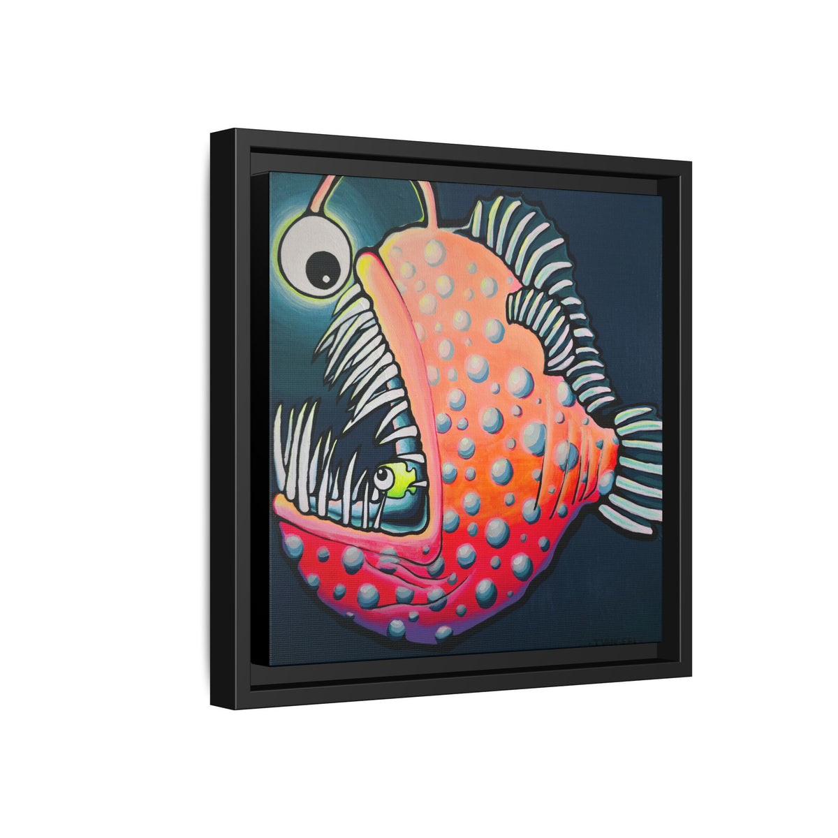 Framed Cyclops Anglerfish Canvas Wall Art