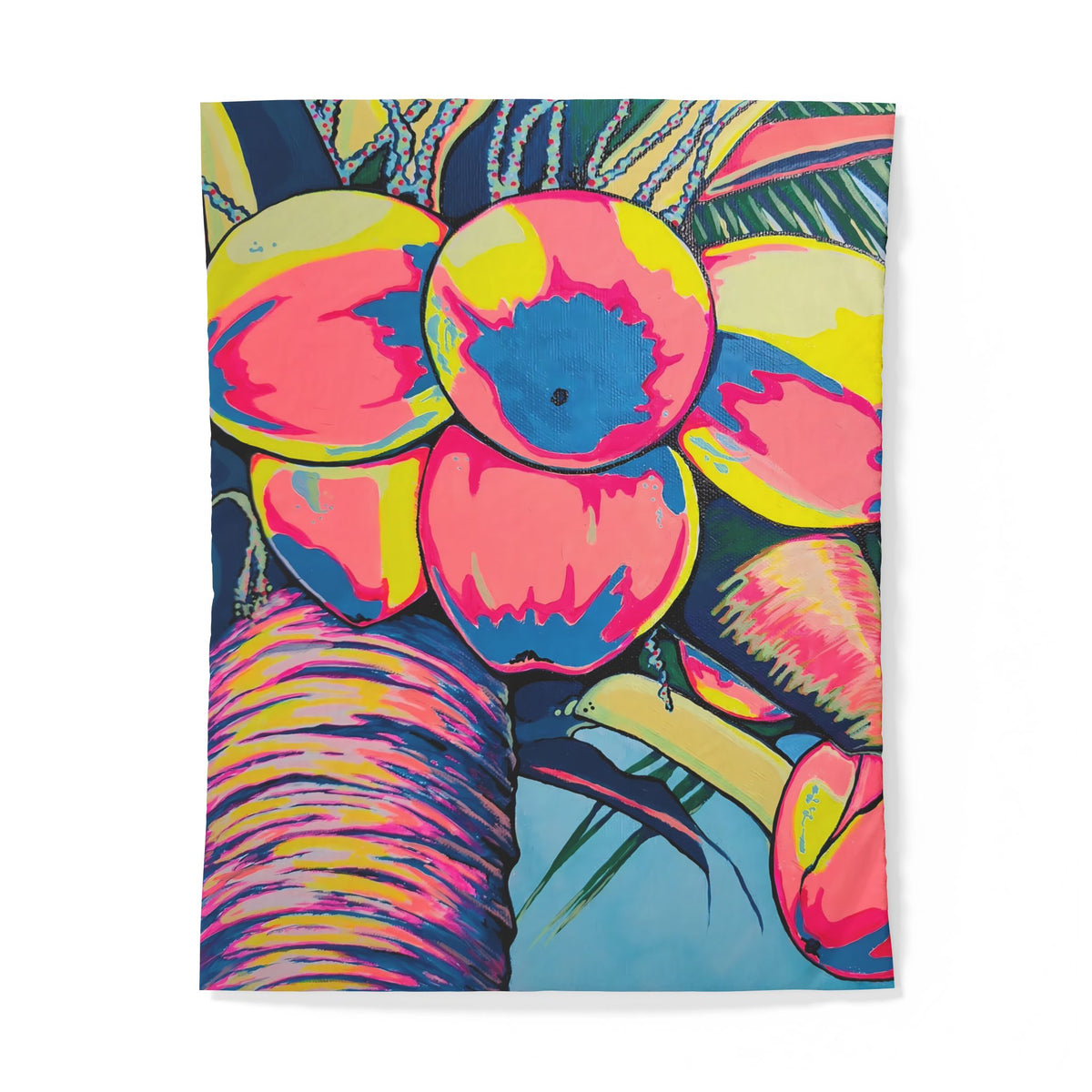 Neon Coconuts Duvet Cover