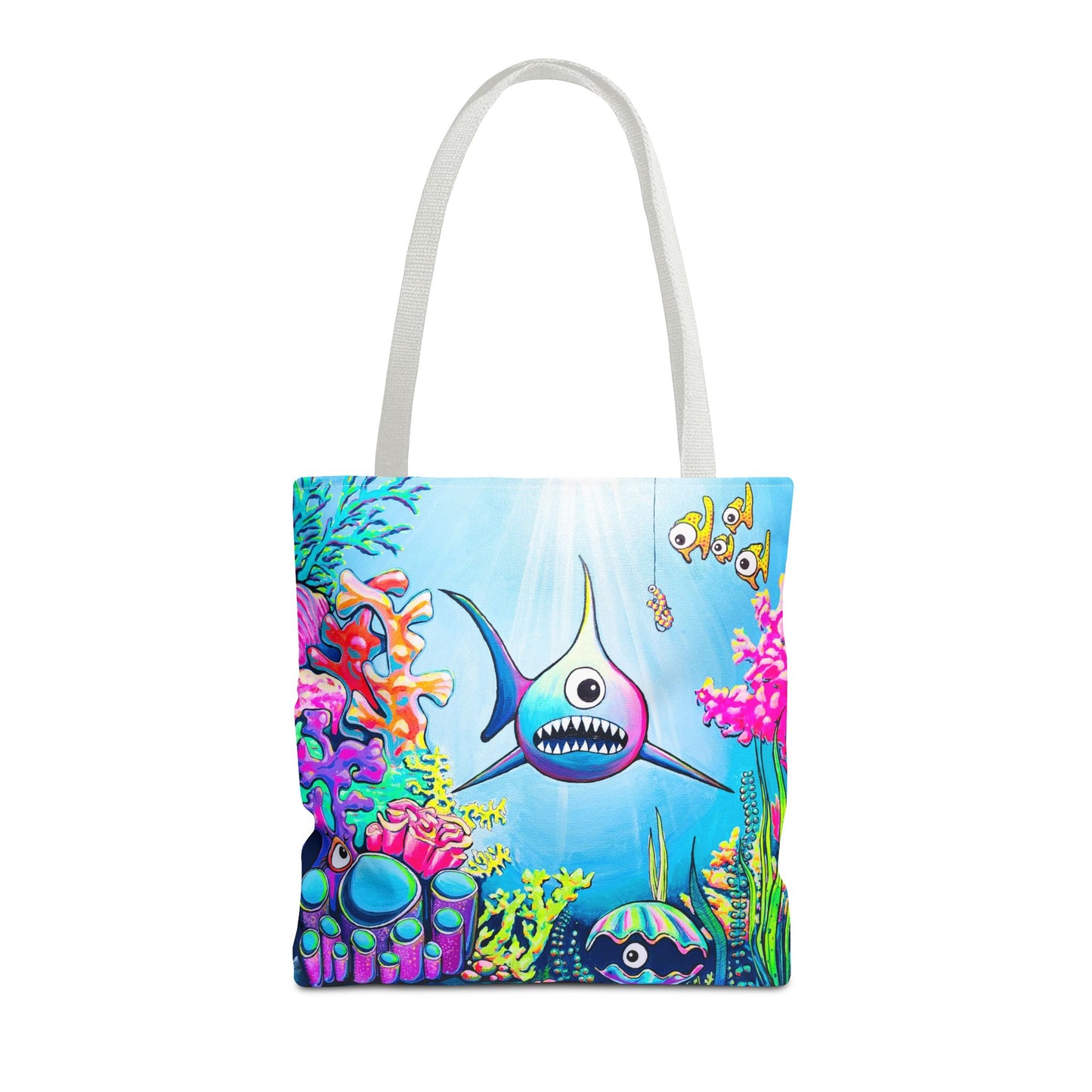 Premium Cyclops Shark Tote Bag, Original Artist Design, Reusable Shopping Tote,  Eco-Friendly