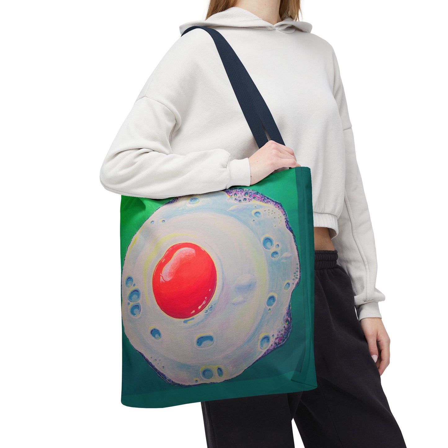 Premium Neon Fried Egg Tote Bag, Original Artist Design, Reusable Shopping Tote,  Eco-Friendly