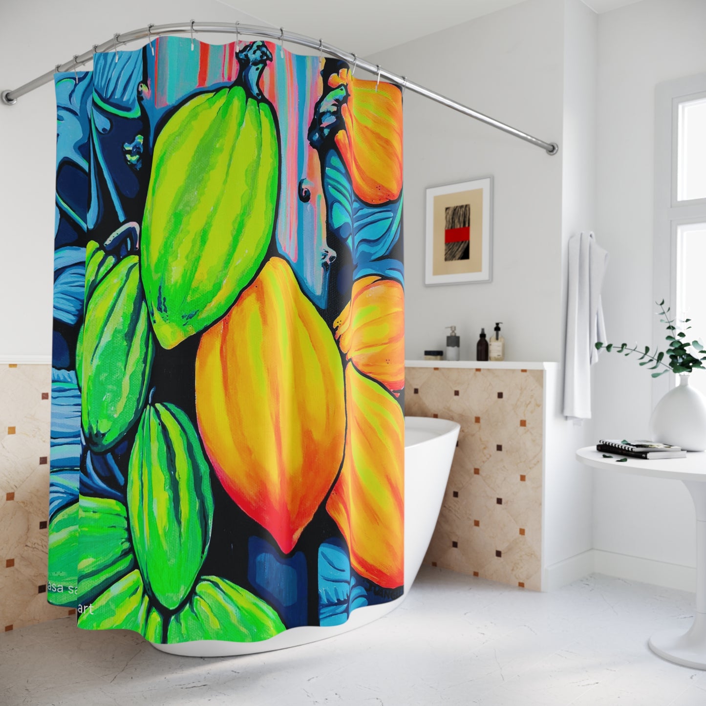 Neon Cacao Pop Art Shower Curtain