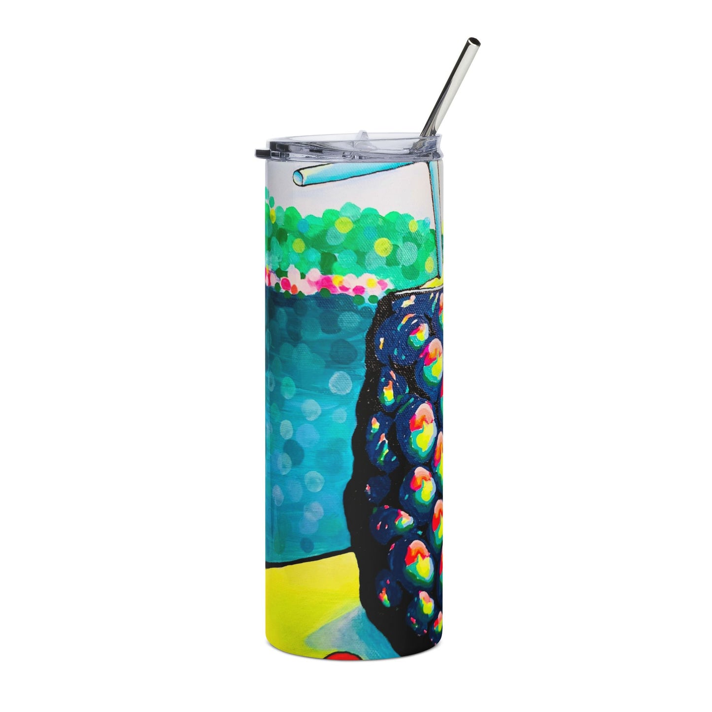 Neon Piña Colada Stainless Steel Tumbler, 20oz | Fun Travel Mug, Eco-Friendly