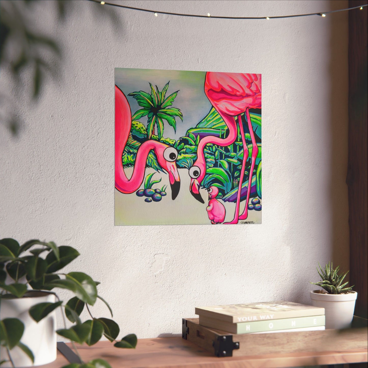 Cyclops Flamingo Family Giclée Art Poster